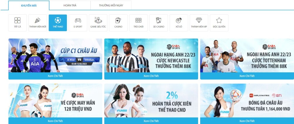 Thể Thao Fun88 - Cá cược thể thao tại nhà cái Fun88 5 Khuyến mãi thể thao FUN88